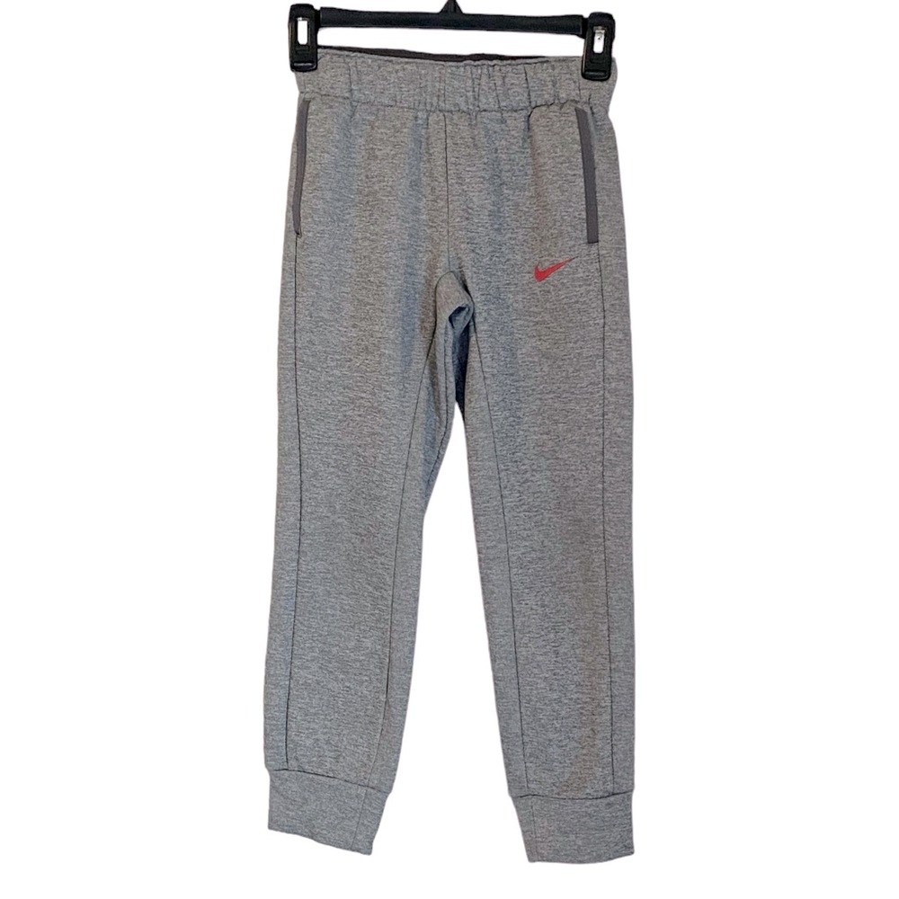 Big Girl’s Nike Sweat Pants W/Pockets. Gray W/Pink Swoosh. EUC. Sz. S